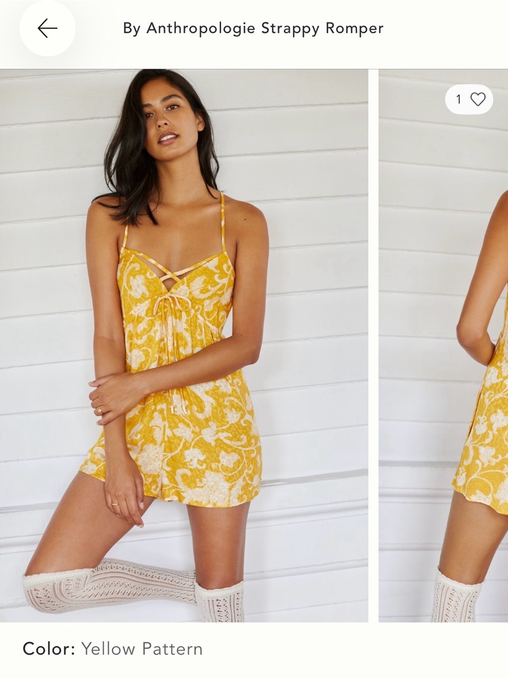 Anthropologie Yellow Paisley Strappy Romper